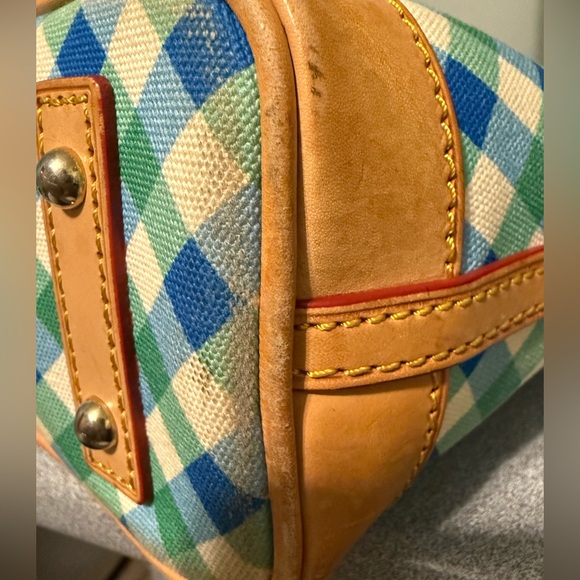 Dooney & Bourke Green and Blue Checkered Tote - Picture 7 of 16